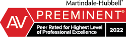 martindale peer reviewed badge for highest level of professional excellence